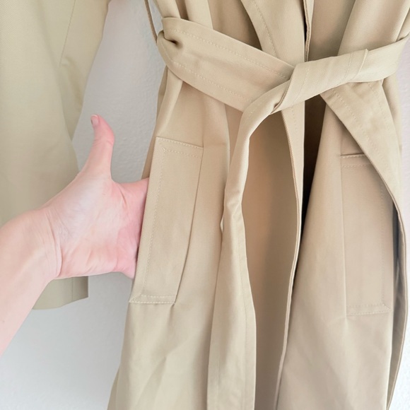 Cuyana Original Classic Belted Khaki Trench Coat Sz S / M Made in Italy - Picture 8 of 14